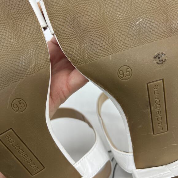 Liz Claiborne Womens Renny Sandals Heel White Croc Size 9.5M - Picture 11 of 15